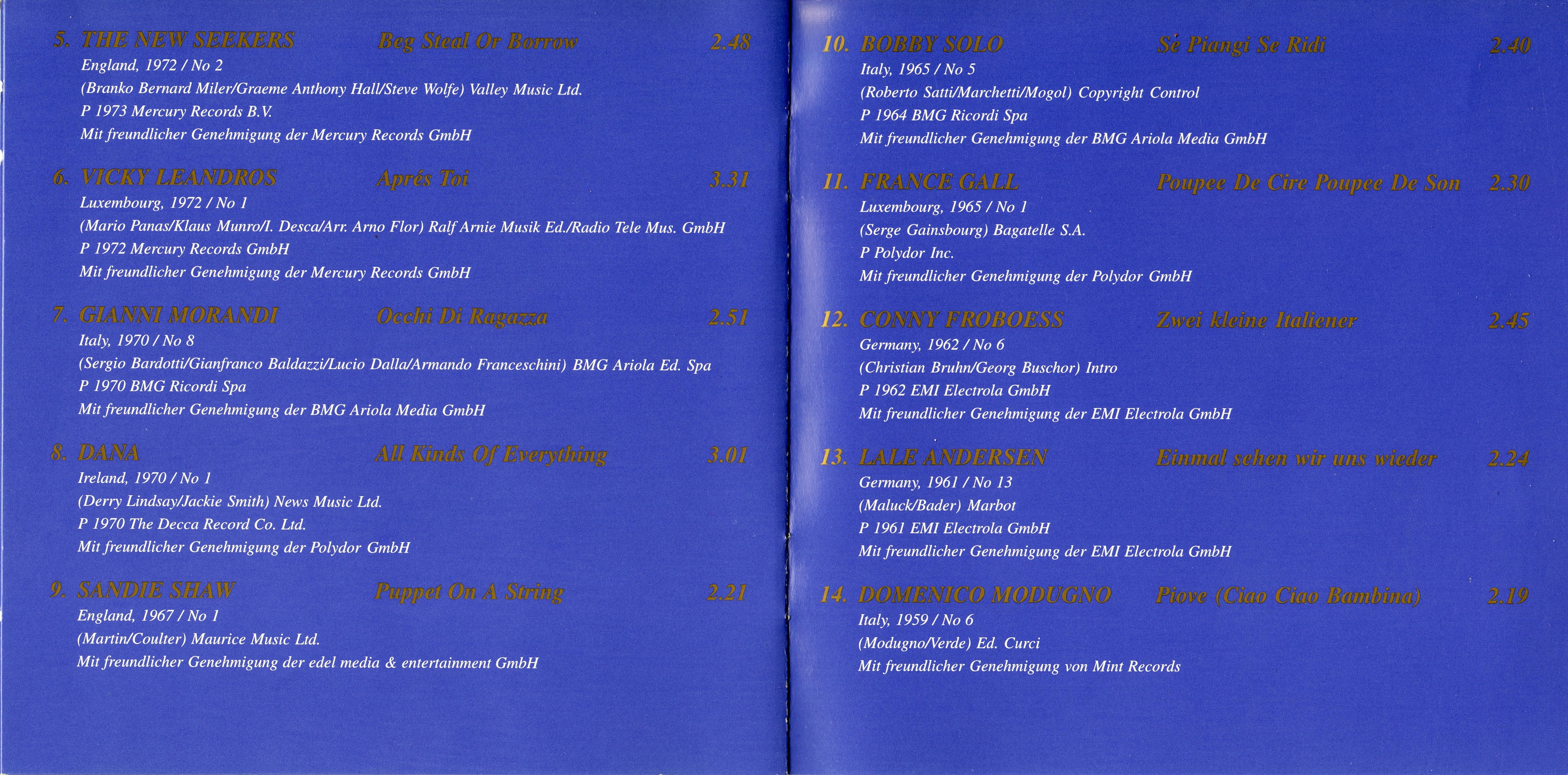 Eurovision Song Contest  Stars Of Eurovision : Booklet 4